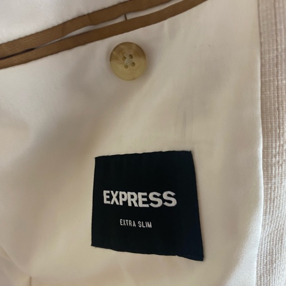 Express Men's Beige Striped Blazer - Picture 5 of 9
